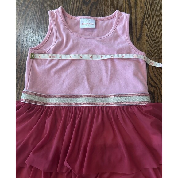 Hanna Andersson‎ Pink Tiered Ruffle Twirl Sleeveless Tutu Dress Size 6-7 Flawed - Picture 4 of 11